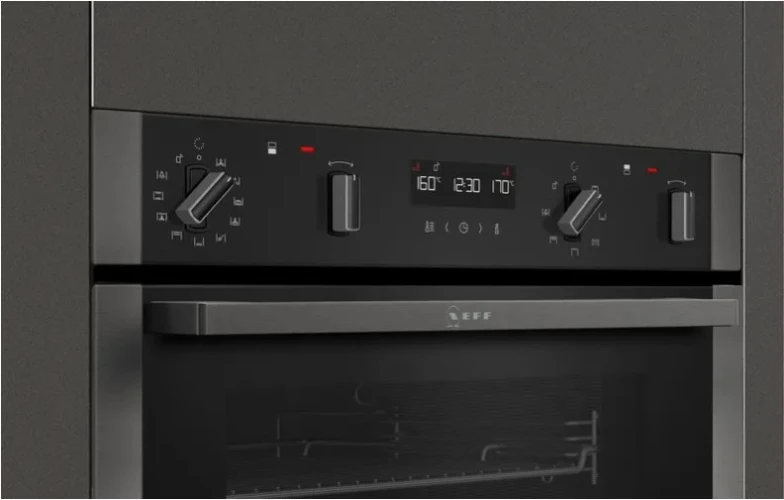 NEFF N50 U2ACM7HG3BElectric Pyrolytic Double Oven - Graphite Grey
