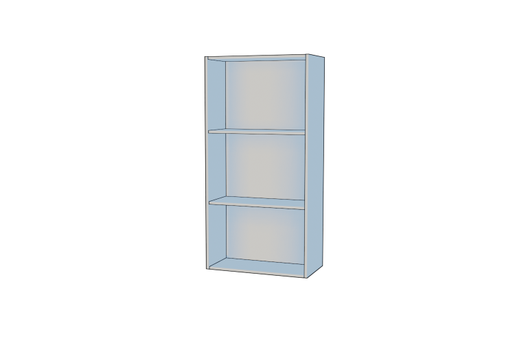 Open Counter Standing Unit 2 shelves