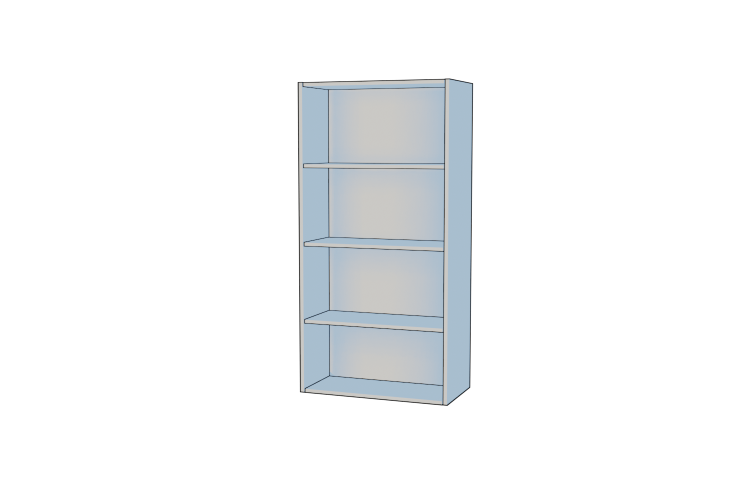 Open Counter Standing Unit 3 shelves